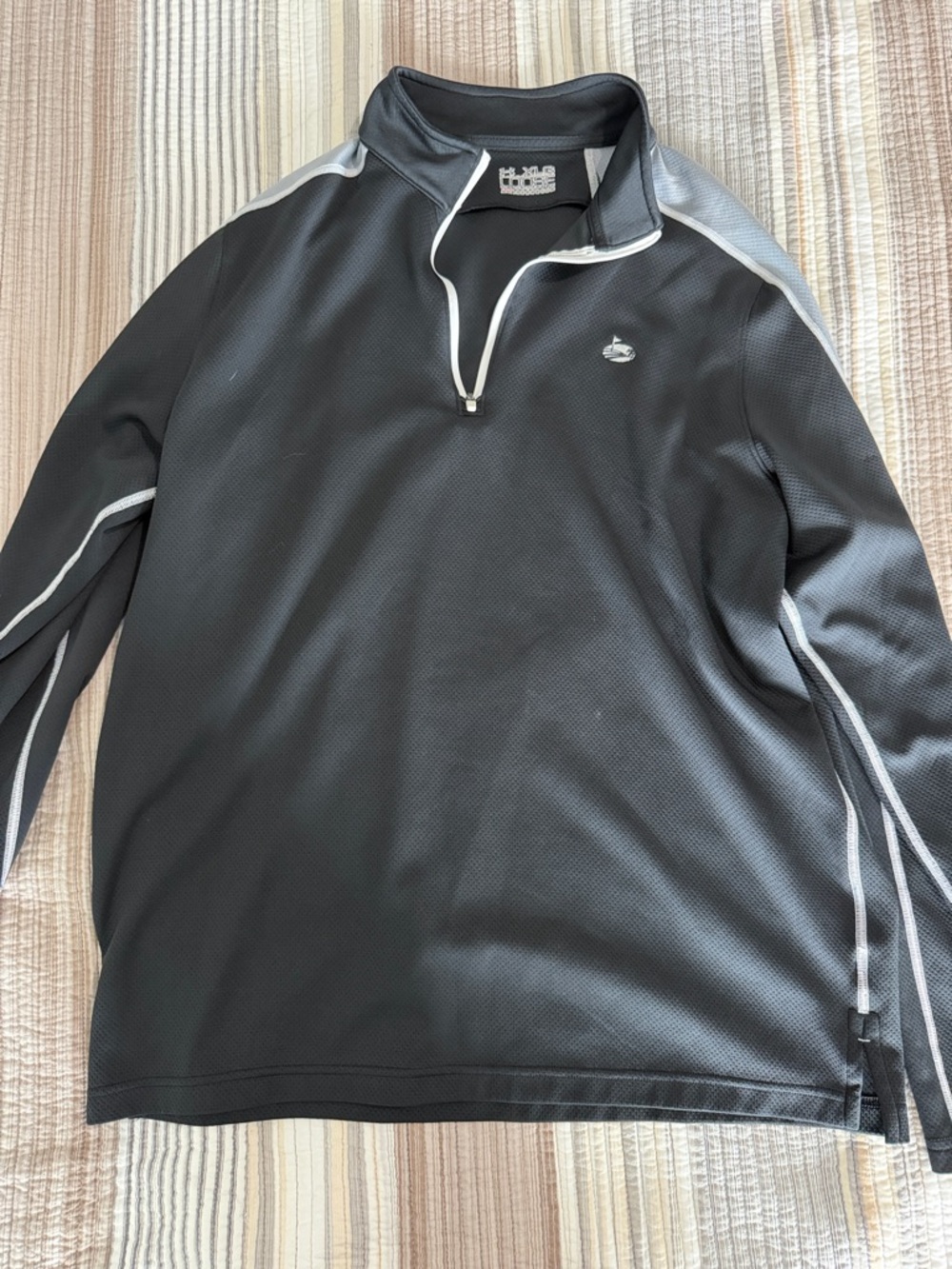 Under Armour Black Zip-Up Athletic Pullover with White Trim